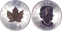 Kanada 5 Dollars Maple Leaf - 1 Silberunze mit 24-karätiger Teilvergoldung -