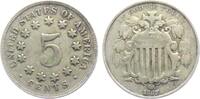 5 Cent 1867 USA 5 Cents ss-vz