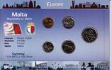 Malta KMS - 43 Cents Kursmünzensatz Malta - 2001-2005 - 5 Werte - Tiere - Pflanzen -