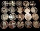 Deutschland versilberte Medaillen 20 verschiedene Medaillen versilbert mit Motiven der Zeitgeschichte. -