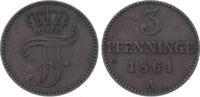 Mecklenburg-Schwerin 3 Pfennig Friedrich Franz II. 1842-1883. -