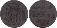 Wied-Runkel 1/4 Stüber 1 Johann Ludwig Adolf 1706-1762. -