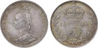 Großbritannien 3 Pence 1890 Victoria 1837-1901. Hübsche Patina. Winzige Stempelfehler, FDC-