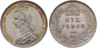 Großbritannien Sixpence 1889 Victoria 1837-1901. Hübsche Patina. SUP+