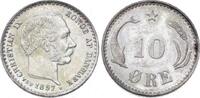 10 Öre 1 1897 Dänemark Christian IX. 1863-1906. Attraktives Exemplar. Fast Stempelglanz