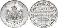 Norwegen 2 Kronen 1907 Haakon VII. 1905-1957. SPL