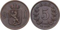 Norwegen 5 Öre 1 Oscar II. 1872-1905. -