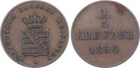 Sachsen-Meiningen 1/4 Kreuzer Bernhard Erich Freund 1803-1866. -
