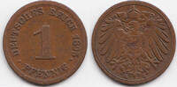 Kaiserreich 1 Pfennig großer Adler - Kupfer -