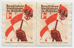 Deutsches Reich 2x 1 Mark 2er Streifen Vignetten Verein des Deutschtums im Ausland -