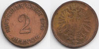 Kaiserreich 2 Pfennig kleiner Adler - Kupfer -