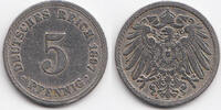 Kaiserreich 5 Pfennig großer Adler - Kupfer/Nickel -