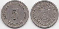 Kaiserreich 5 Pfennig großer Adler - Kupfer/Nickel -