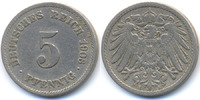 Kaiserreich 5 Pfennig großer Adler - Kupfer/Nickel -
