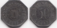 Württemberg 50 Pfennig Herrenberg - Eisen 1917 (Funck 209.2a) -