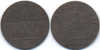 Brandenburg-Preussen 1 Pfennig Friedrich Wilhelm IV. 1840-1861 – seltenes Jahr -