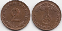 Drittes Reich 2 Reichspfennig Kupfer -