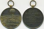 Frankreich - France Vergoldete Bronzemedaille Weltausstellung Paris – Souvenier Erinnerung an den Heißluft-Ballonaufstieg -