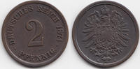 Kaiserreich 2 Pfennig kleiner Adler - Kupfer -