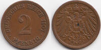 Kaiserreich 2 Pfennig großer Adler - Kupfer -