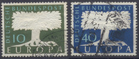 Bund 10 und 40 Pfennig Europa – Satz 2 Marken gestempelt -
