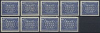 Bund 40 Pfennig 100 Jahre Postkonferenz – Lot 9 Marken postfrisch -