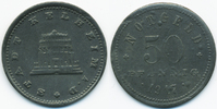 Bayern 50 Pfennig Kelheim - Zink 1917 (Funck 237.6) Rand glatt -