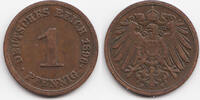 Kaiserreich 1 Pfennig großer Adler - Kupfer -