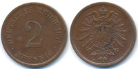 Kaiserreich 2 Pfennig kleiner Adler - Kupfer -