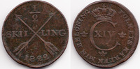 Schweden - Sweden 1/2 Skilling Karl XIV. Johan 1818-1844 -