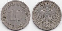 Kaiserreich 10 Pfennig großer Adler - Kupfer/Nickel -