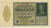 Deutsches Reich Inflation 1919-1924 10 000 Mark Rosenberg Nr. 69d – Firmendruck KN 7stellig -