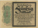 Deutsches Reich 1914-1918 50 Mark Rosenberg Nr. 56c - KN 6stellig WZ Wellen -