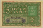 Deutsches Reich Inflation 1919-1924 50 Mark Rosenberg Nr. 62b – Reihe 2 -