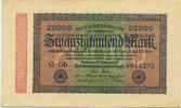 Deutsches Reich Inflation 1919-1924 20 000 Mark Rosenberg Nr. 84f – WZ Hakensterne KN 7stellig -