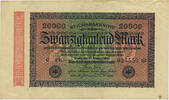 Deutsches Reich Inflation 1919-1924 20 000 Mark Rosenberg Nr. 84h – WZ Dornen KN 6stellig -