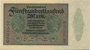 Deutsches Reich Inflation 1919-1924 500 000 Mark Rosenberg Nr. 87b – Reichsdruck KN 8stellig 2xVS und 2xRS Serie E -