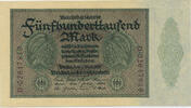 Deutsches Reich Inflation 1919-1924 500 000 Mark Rosenberg Nr. 87b – Reichsdruck KN 8stellig 2xVS und 2xRS Serie D -
