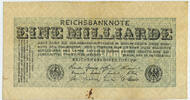 Deutsches Reich Inflation 1919-1924 1 Milliarde Mark Rosenberg Nr. 119b – Firmendruck WZ Kreuzblüten ohne KN ohne FZ -