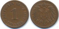 Kaiserreich 1 Pfennig großer Adler - Kupfer -