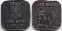 Rheinprovinz 50 Pfennig Mülheim a. d. Ruhr - Eisen 1920 (Funck 344.5d) Durchmesser 18,80 mm -