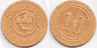 Sachsen 10 Pfennig Grünhain - gelbbraune Pappe ohne Jahr (Funck 177.6) -