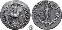 Indo-Skythen: Vonones (85-60) Tetradrachme westliches Gandhara, mit Spalagadames, König zu Pferde / Zeus, sehr selten, -