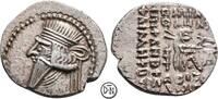 Pakoros I (78-120) Drachme Ekbatana, Büste / Arsakes mit Bogen auf Thron, ungewöhnlicher Stil, -