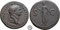 Domitianus Caesar (69-81) Sesterz Roma, geprägt unter Titus, Kopf/ Spes, gutes Portrait, sehr attraktives Exemplar -