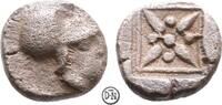 Incertum (Samothrake?) Hemiobol Kopf Athena mit korintischem Helm / Stern, selten und interessant, -