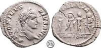 Caracalla (198/211-217) Denar 206-210 n. Chr. Roma, Kopf / FELICIA TEMPORA, die vier Jahreszeiten al