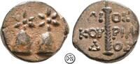 Dioskourias (Kolchis) Bronze Dioskurenkappen / Thyrsos, schöne Patina, -