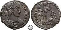 Constans (337-350) Maiorina Treveri (Trier), Büste / Kaiser und Victoria auf Galeere, nicht häufig, -