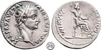 Tiberius (14-37) Denar Lugdunum, Kopf / Livia auf Thron, attraktives Exemplar mit feinem Portrait, -